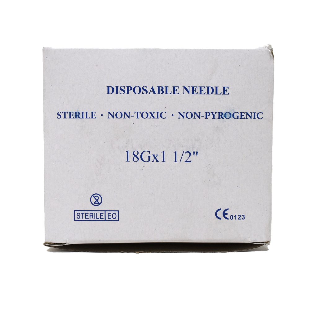 100 HYPODERMIC NEEDLES 18Gx1 1/2"