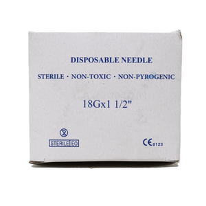 100 HYPODERMIC NEEDLES 18Gx1 1/2"